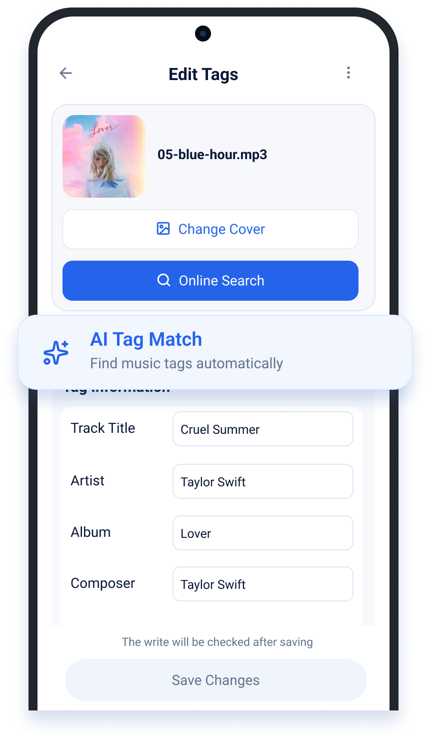 Mp3Tag interface: edit tags and match music information